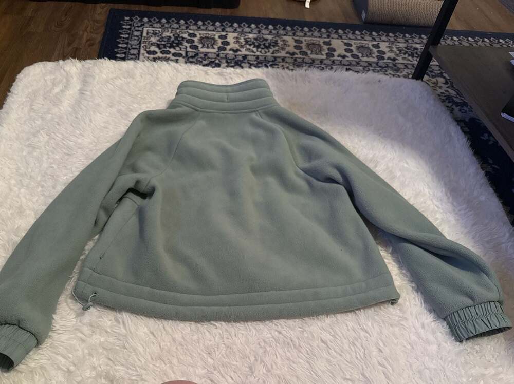 NWT Lou & Grey Dusty Sage Fleece Full Zip Funnel Neck Jacket - Picture 4 of 4